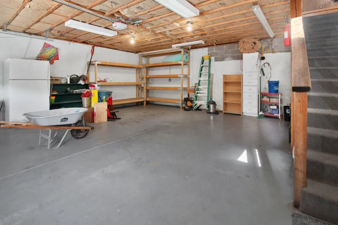 a coated basement floor